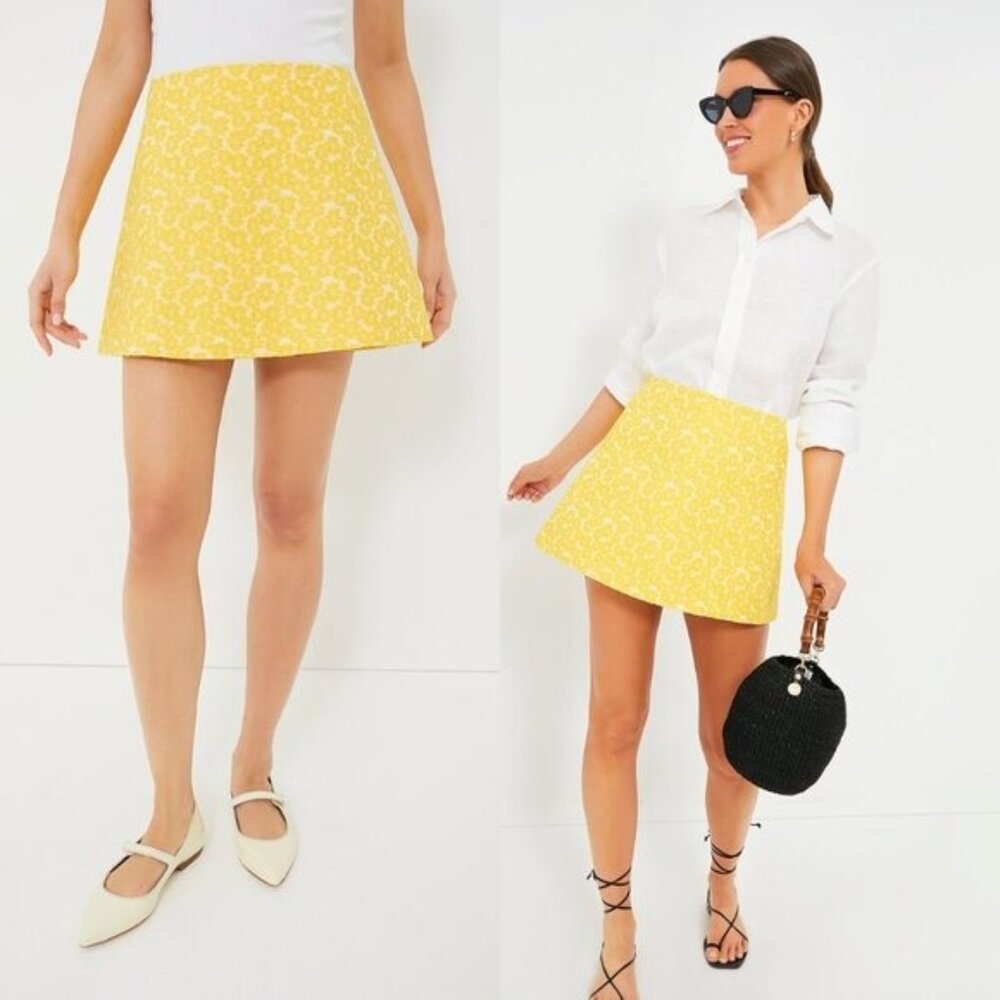 Tuckernuck Yellow Floral Mini Skirt